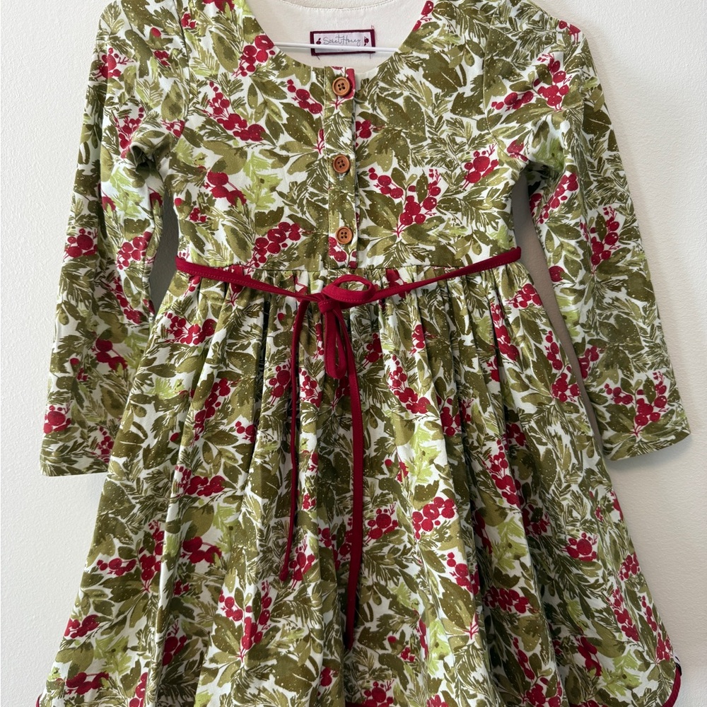 SweetHoney Green and Red Christmas Dress